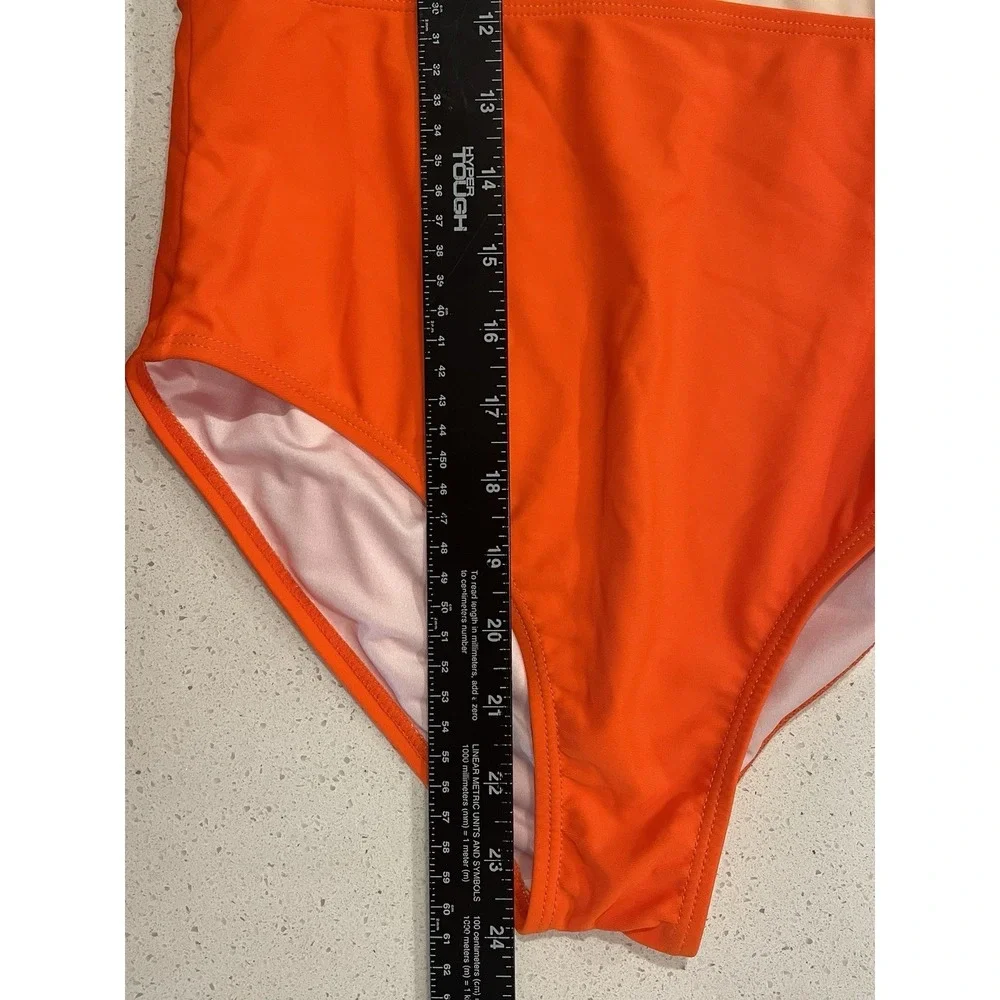 Cupshe Women's Bowknot Bathing Suit Padded One Piece Swimsuit Orange White Small